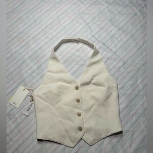 Aritzia Wilfred Vito vest crepette color light burch size 4 NWT